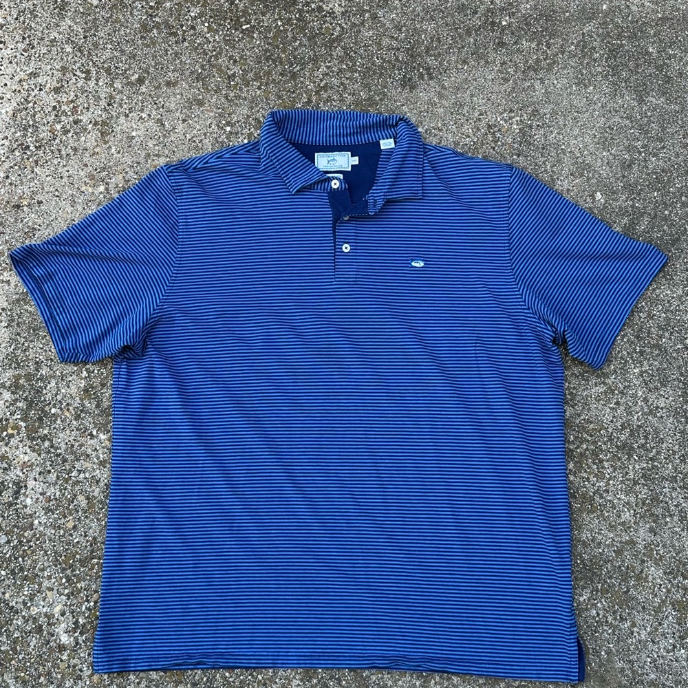 Southern Tide Blue Striped Men’s Polo